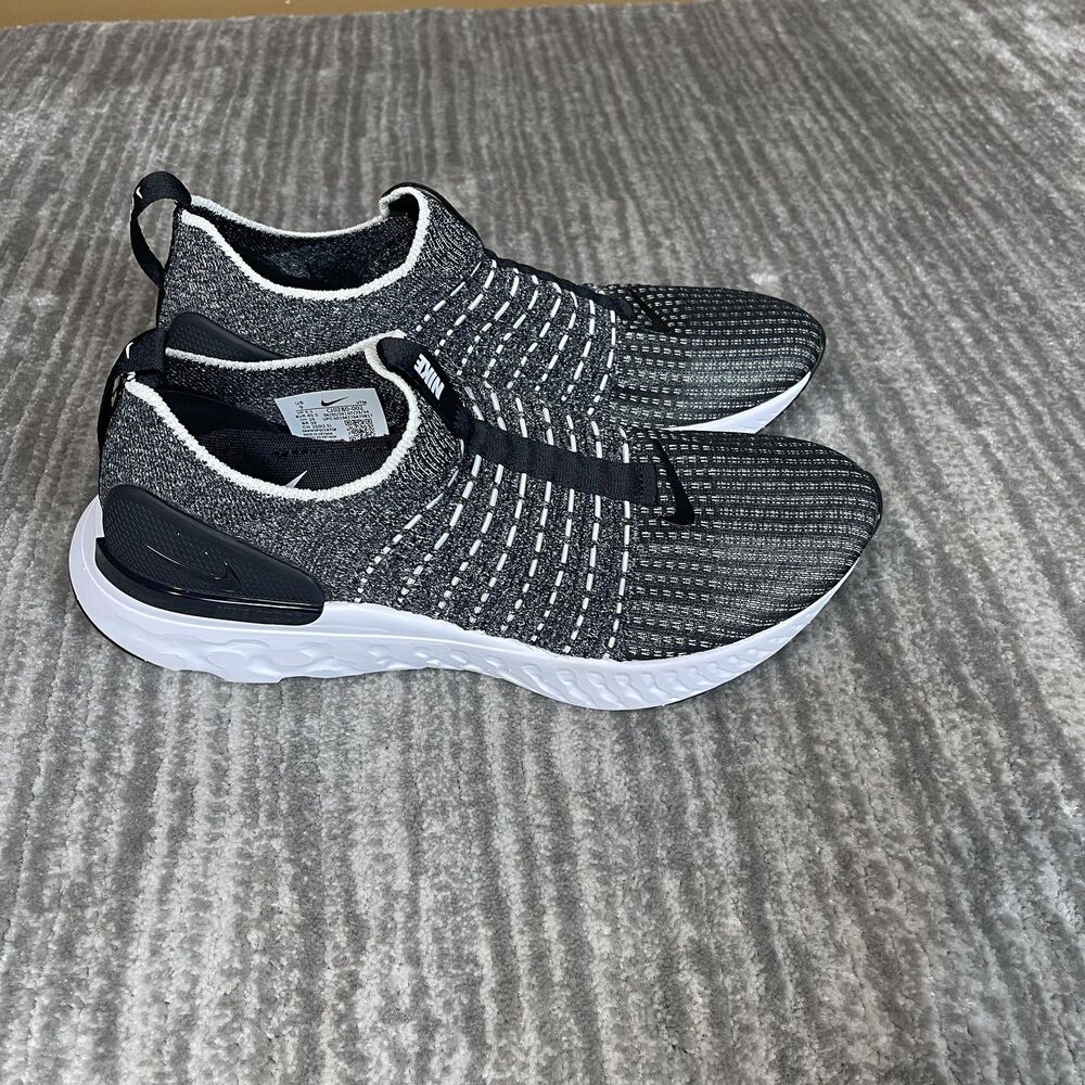 Nike React Phantom Run Flyknit 2 Shoes Womens Size 9 Black Slip On CJ0280-002